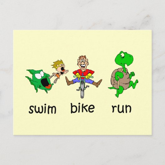 Swim Bike Run Briefkaart (Voorkant)
