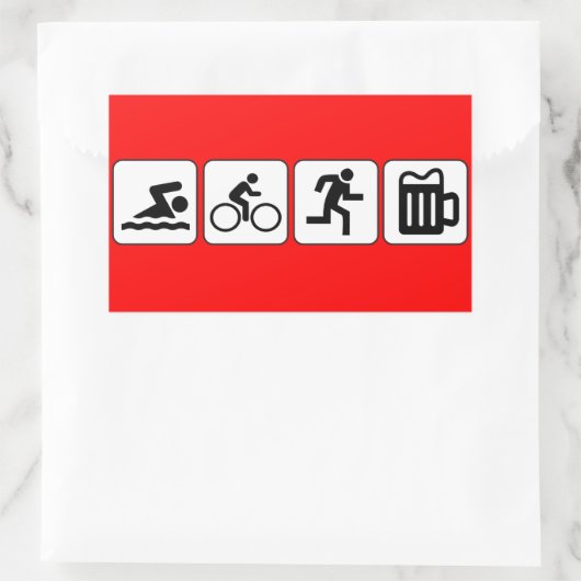 Swim Bike run Drink Rechthoekige Sticker (Tas)