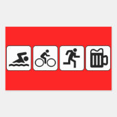 Swim Bike run Drink Rechthoekige Sticker (Voorkant)