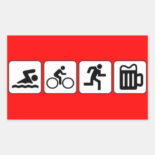 Swim Bike run Drink Rechthoekige Sticker