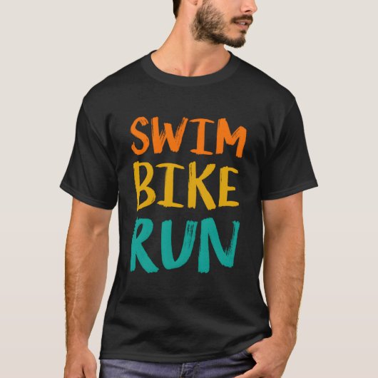 Swim Bike run Graphic Runing Swimming Cycling Tri T-shirt (Voorkant)