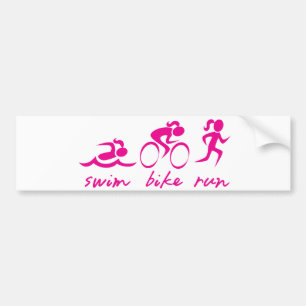 Swim Bike Run Tri Girl Bumpersticker