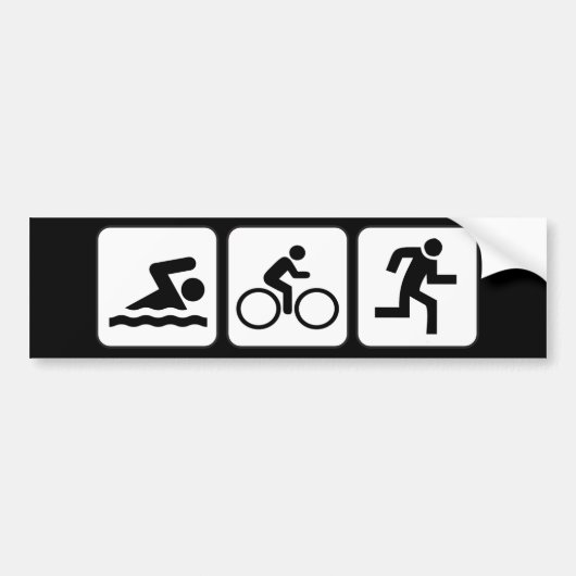 Swim, Bike, Run - Triathlon Bumpersticker (Voorkant)