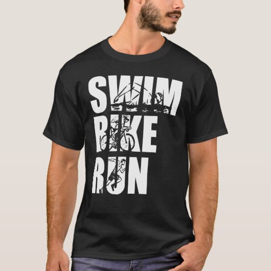 Swim Bike Run Triathlon Triathleet Athletics Man W T-shirt (Voorkant)