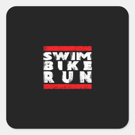 SWIM BIKE RUN VIERKANTE STICKER (Voorkant)