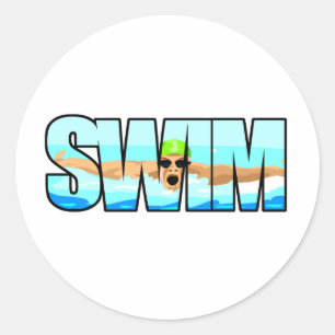 Swim Butterfly Ronde Sticker