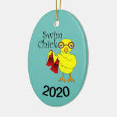 Swim Chick Tekst Keramisch Ornament (Links)