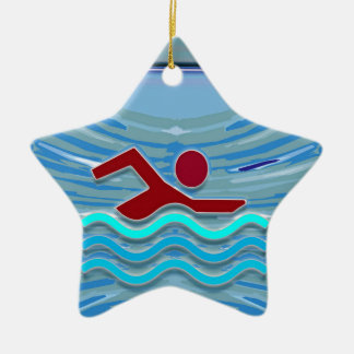 Swim Club Swimmer Exercise Fitness NVN254 zwemmen Keramisch Ornament