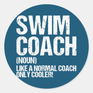 Swim Coach Definition-zwemleraar Ronde Sticker