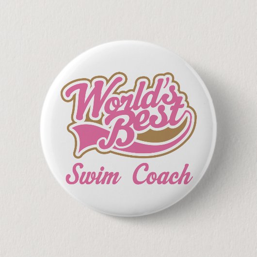 Swim Coach Gift Ronde Button 5,7 Cm (Voorkant)