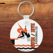 Swim Dive Team - Oranje en zwart Sleutelhanger (Voorkant)
