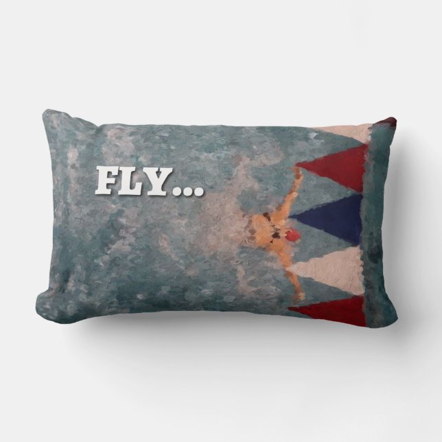 Swim Dream FLY gooi Pillow Kussen (Voorkant)