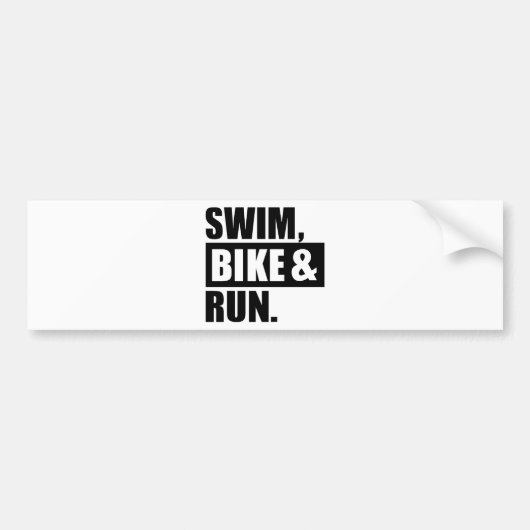 Swim-fiets Bumpersticker (Voorkant)