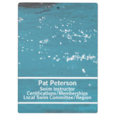 Swim Instructor Water Polo Dive Pool Sjabloon Klembord (Achterkant)