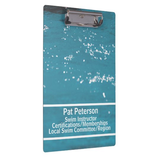 Swim Instructor Water Polo Dive Pool Sjabloon Klembord (Rechts)