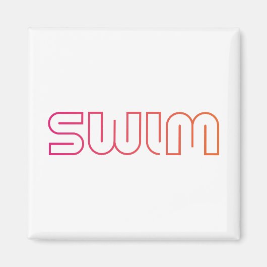 Swim, leuk design magneet (Voorkant)
