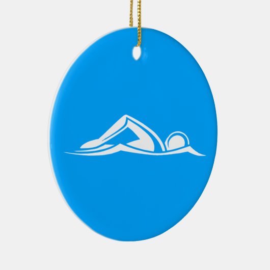Swim Logo Ornament Blue (Rechts)