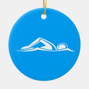 Swim Logo Ornament Blue