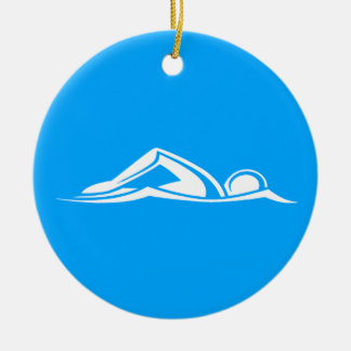 Swim Logo Ornament met naam Blauw
