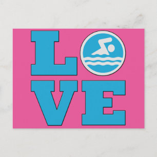 Swim Love for Competitiveness Swmers of Coaches Briefkaart
