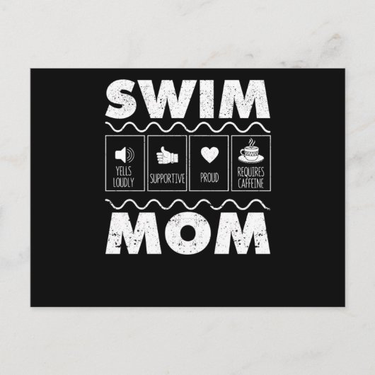 Swim Ma Content Funny Swimming Mam Swimmer Briefkaart (Voorkant)