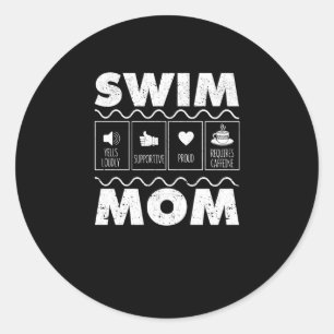 Swim Ma Content Funny Swimming Mam Swimmer Ronde Sticker