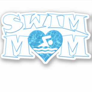 Swim Mam Cute Swimming and Diving Team Mam Contour Sticker