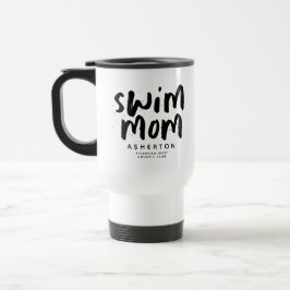 Swim mam trendy zwarte type gepersonaliseerde reis reisbeker