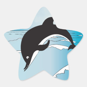 Swim met dolfijnen ster sticker