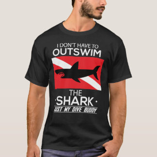 Swim My Dive Buddy Funny Shark Scuba Diving T-shirt