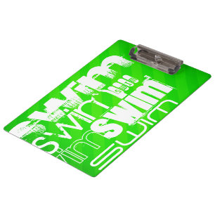 Swim; Neon Green Stripes Klembord