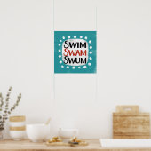Swim Swam Poster Poster Mur Art (Cuisine)