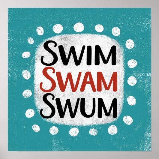 Swim Swam Poster Poster Mur Art (Devant)