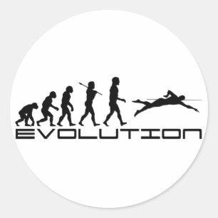 Swim Swimmer Sport Evolution Art Ronde Sticker