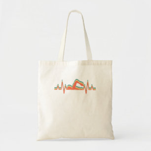 Swim Swimmer zwemmen, hartslag Tote Bag
