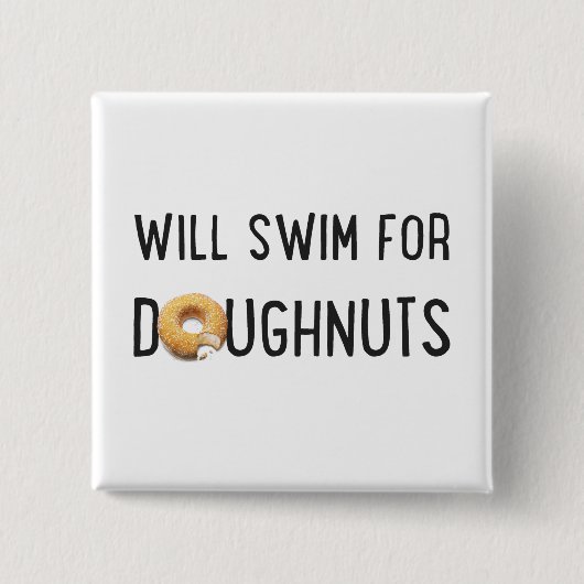 Swim Team, Funny swimmer gift, donuts Vierkante Button 5,1 Cm (Voorkant)
