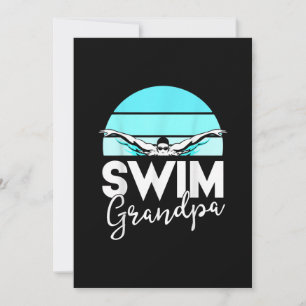 Swim Team Grandpa Papa Swimming Meet Swimmer Gift Feestdagenkaart