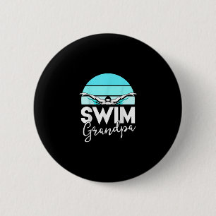 Swim Team Grandpa Papa Swimming Meet Swimmer Gift Ronde Button 5,7 Cm