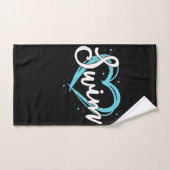 Swim Team Heart Lover Blue Swimmer Handdoek (Handdoek)