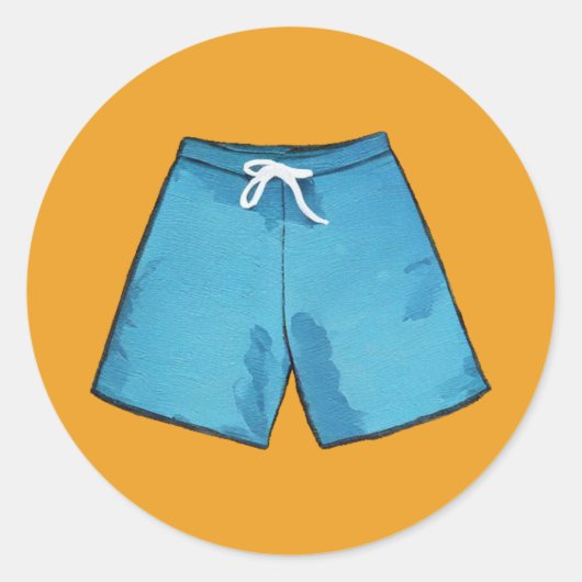 Swim Trunks Ronde Sticker (Voorkant)