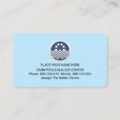 Swim Water Surface Pools Guard Visitekaartje (Achterkant)