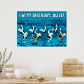 Swimmer Birthday Swimming Party Poster (Keuken)