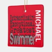 Swimmer Extraordinaire CUSTOM Keramisch Ornament (Links)