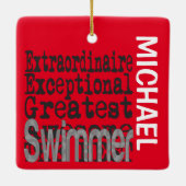 Swimmer Extraordinaire CUSTOM Keramisch Ornament (Achterkant)
