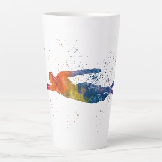 swimmer in watercolor latte mok (Voorkant)