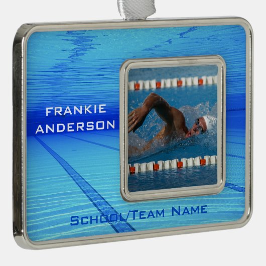 Swimmer Keepomwille Verzilverd Kader Ornament (Rechts)