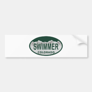 Swimmer licence oval bumpersticker