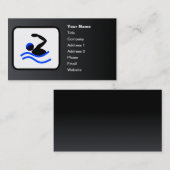 Swimmer Logo  zwart Visitekaartje (Voorkant / Achterkant)