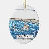 Swimmer Male Keramisch Ornament (Rechts)