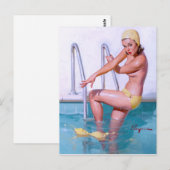 Swimmer omhoog briefkaart (Voorkant / Achterkant)